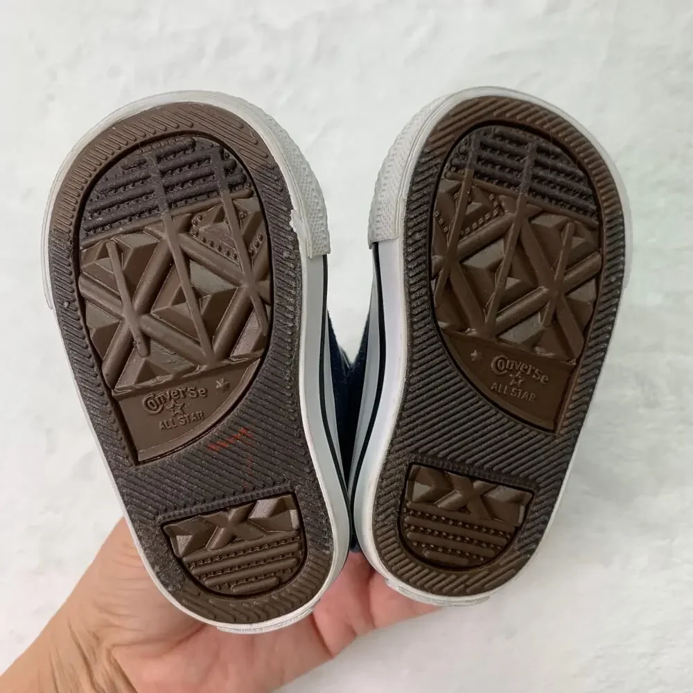 Converse Boys Chuck Taylor All Star Baby Sz 2 Slip Ons Navy Blue White